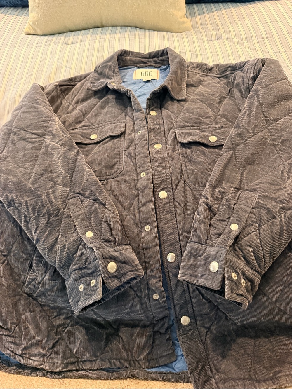 NWOT - urban outfitters, BDG Quilted Corduroy Jacket - blue